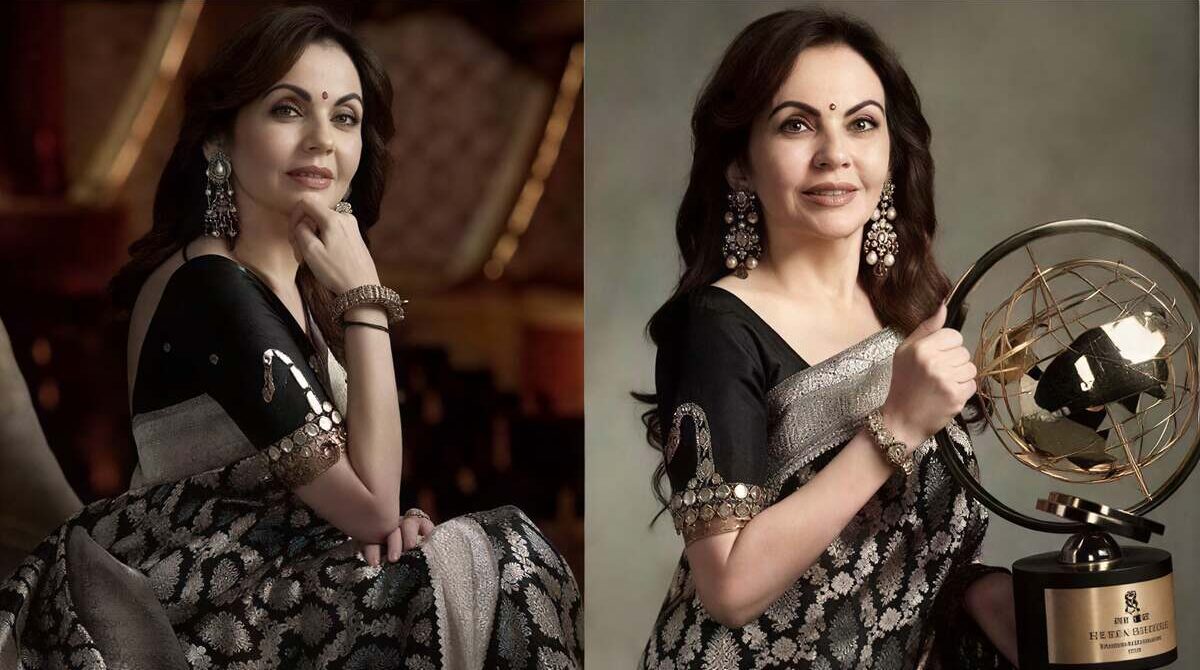 Nita Ambani posing inside Antilia mansion in Mumbai