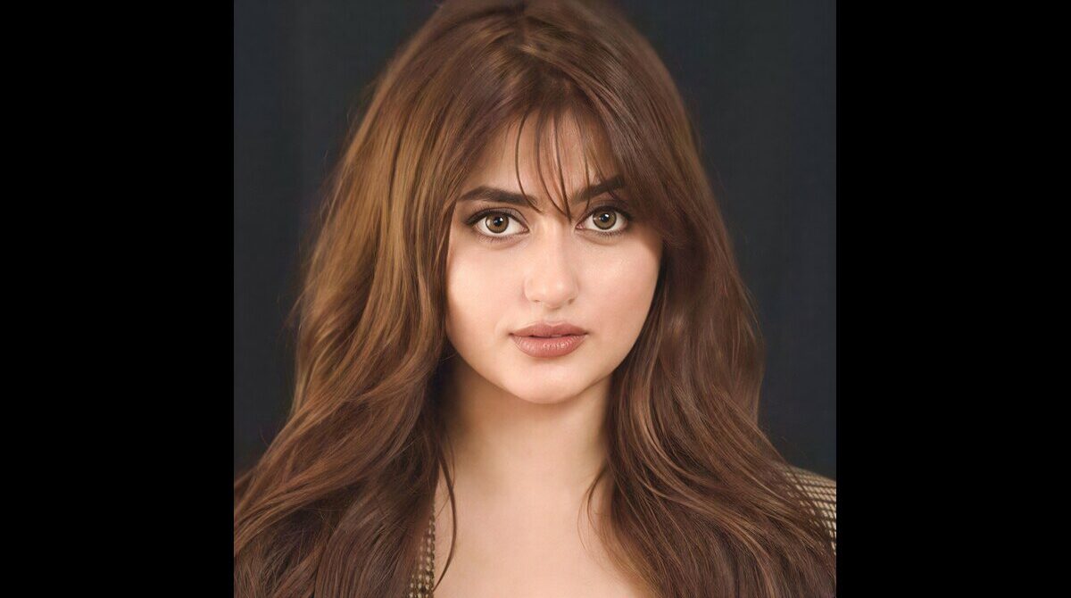 Sajal Aly posing in elegant designer outfit during a luxury photoshoot in 2026