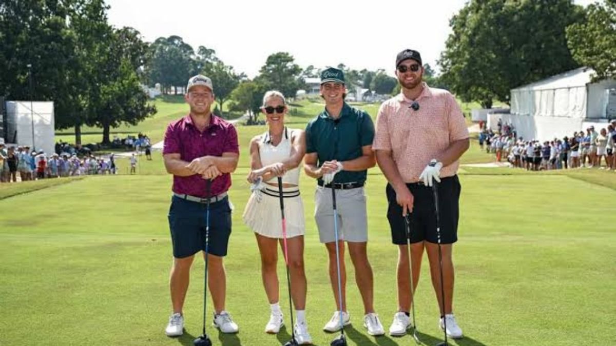 Garrett Clark playing golf with Good Good Golf